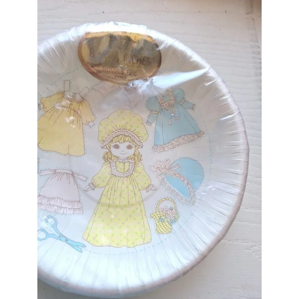 Hallmark Paper Doll 8 Party Bowls Vintage Sealed 6 1/8